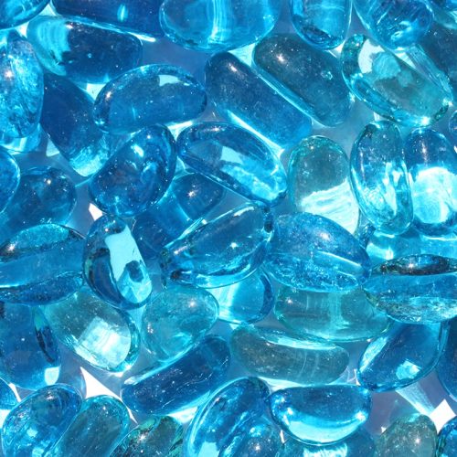Galets de verre turquoise