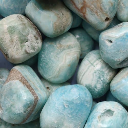 Aragonite bleue pierres roulées zoom